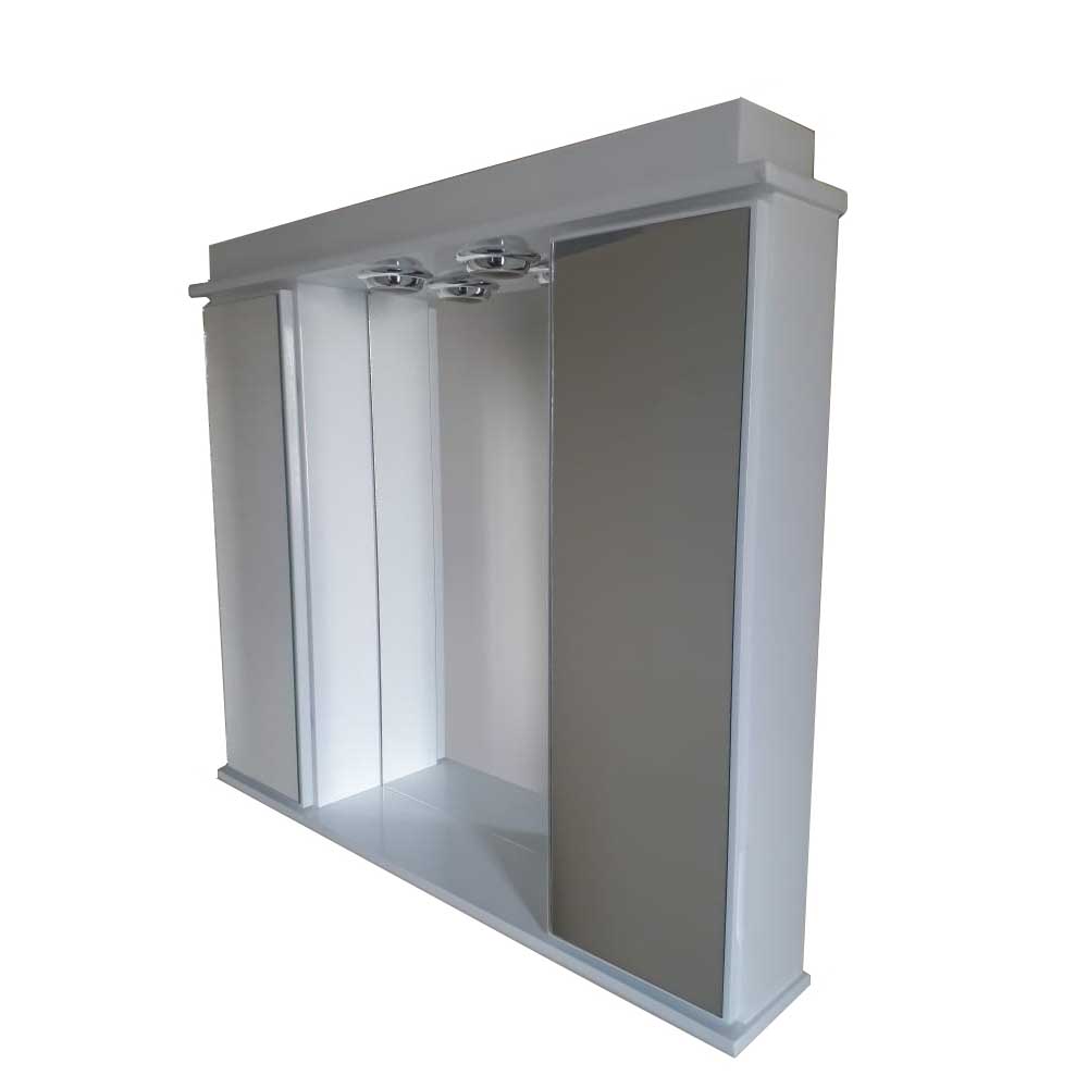 Botiquin Espejo 2 Luces 2 Puertas Blanco Laqueado | Sanitariosalvarez