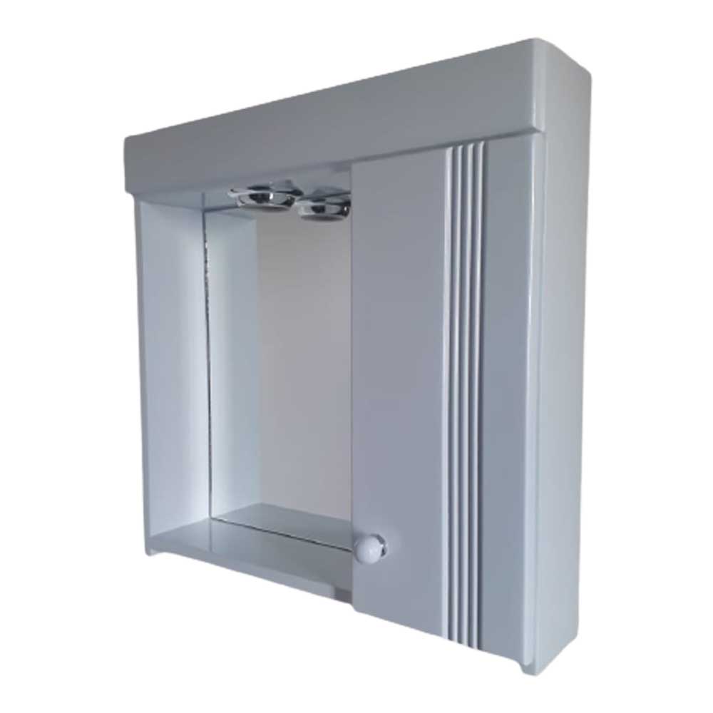 Botiquin Espejo 50cm 1 Luz Puerta Blanco Laqueado – Sanitariosalvarez
