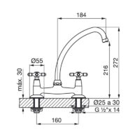 Griferia de Cocina para Mesada Fv Newport 413/B2 - Imagen 2