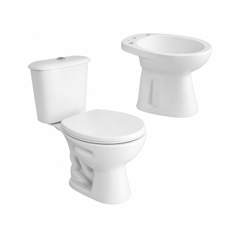 Combo de sanitarios Ferrum Andina inodoro, deposito, bidet y tapa Combo de sanitarios Ferrum Andina inodoro, deposito, bidet y tapa - Imagen 1