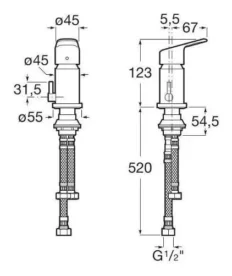 Griferia Monocomando De Bidet Roca Coral - Imagen 2