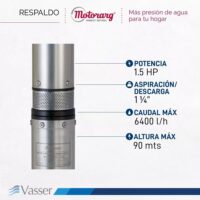 Bomba Sumergible De Perforación Vasser BS 150 1.5 Hp Motorarg - Imagen 2