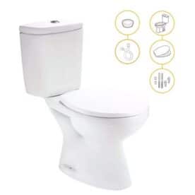 Inodoro Con Mochila Roca Italiana Largo Tapa Neo Kit Capea