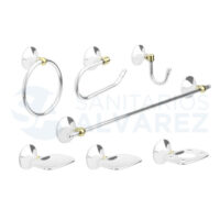 Set de accesorios Piazza Hosmi Blanco Oro