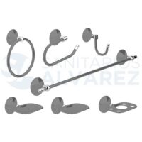 Set de accesorios Piazza Hosmi Gris Cromo