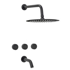 Griferia Peirano para ducha lluvia Black Fabric