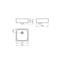 Lavatorio Apoyo Bacha Ferrum Tori Cuadrada - Imagen 2