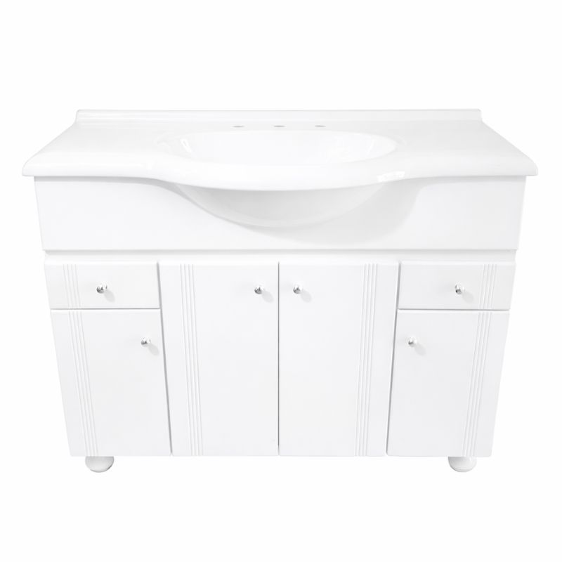 Vanitory de Pie Tipo Ferrum 1 Mts Blanco Bacha Marmolina Vanitory de Pie Tipo Ferrum 1 Mts Blanco Bacha Marmolina - Imagen 1