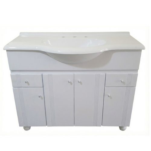 tipo ferrum pie 1 metro blanco Vanitory de Pie Tipo Ferrum 1 Mts Blanco Bacha Marmolina - Imagen 1