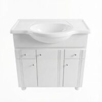 Vanitory de Pie Tipo Ferrum 80 cm Blanco Bacha Marmolina