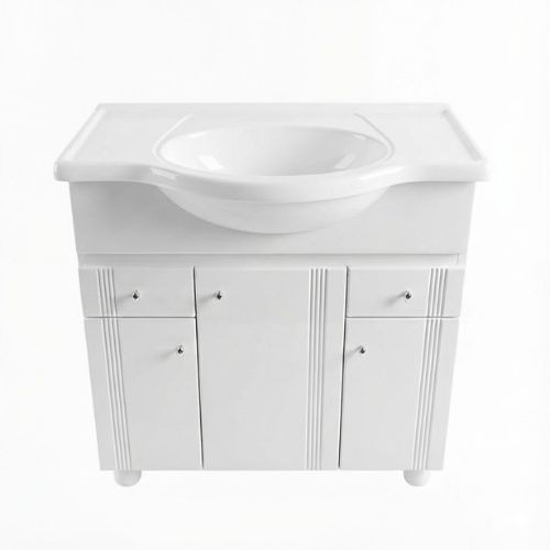 tipo ferrum pie 80 blanco Vanitory de Pie Tipo Ferrum 80 cm Blanco Bacha Marmolina - Imagen 1