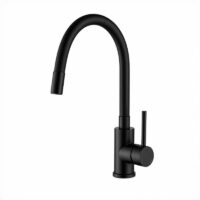 Griferia Monocomando Cocina Pico Negro Flexible Tauro 221