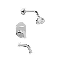 Griferia Monocomando Lluvia De Baño Roca Coral Embutir