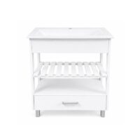 Vanitory de Pie Deck 60 cm Con Cajon Blanco Bacha Marmolina