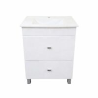 Vanitory de Pie Lanin 60 cm Con Cajon Blanco Bacha Marmolina