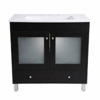 Vanitory de Pie Maral 80 cm Con Cajon Wengue Bacha Marmolina