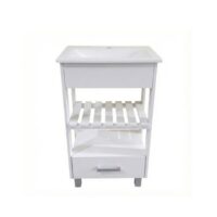 Vanitory de Pie Deck 50 cm Con Cajon Blanco Bacha Marmolina