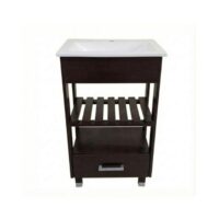 Vanitory de Pie Deck 50 cm Con Cajon Wengue Bacha Marmolina