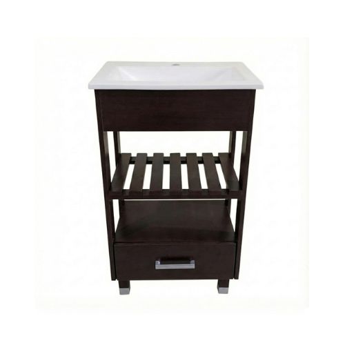 deck pie 50cm wengue Vanitory de Pie Deck 50 cm Con Cajon Wengue Bacha Marmolina - Imagen 1