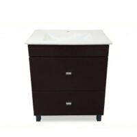 Vanitory de Pie Lanin 60 cm Con Cajon Wengue Bacha Marmolina