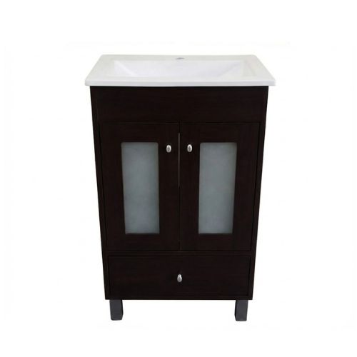 maral pie 50cm wengue Vanitory de Pie Maral 50 cm Con Cajon Wengue Bacha Marmolina - Imagen 1