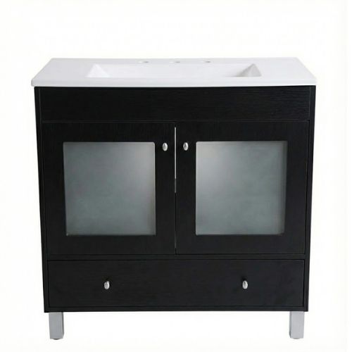 maral pie 80cm wengue Vanitory de Pie Maral 80 cm Con Cajon Wengue Bacha Marmolina - Imagen 1