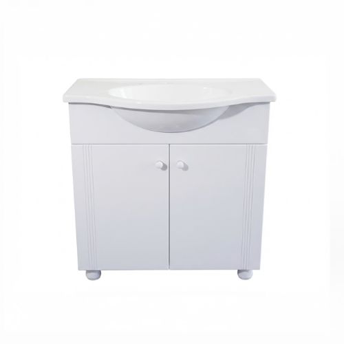 pacific pie 60 blanco Vanitory de Pie Pacific 60 cm Blanco Bacha Marmolina - Imagen 1