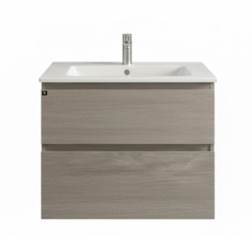 vanitory mh 60cm dos cajones Vanitory Colgante Mh 60 Cm Caju Dos Cajones Bacha Loza - Imagen 1