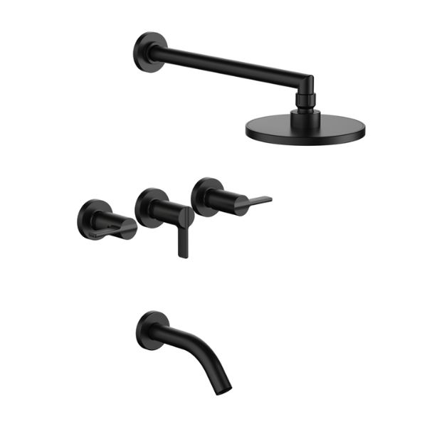 LLUVIA DUCHA FV 103 G8 NEGRO Griferia FV para bañera y ducha Lluvia 0103/G8 Mauna Negro Mate - Imagen 1