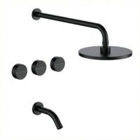 Griferia FV para bañera y ducha Lluvia 0103/L8 Grip Negro Mate