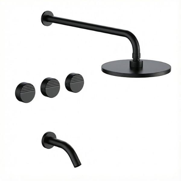 LLUVIA DUCHA FV 103 L8 NEGRO Griferia FV para bañera y ducha Lluvia 0103/L8 Grip Negro Mate - Imagen 1