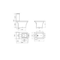 Combo de sanitarios Ferrum Milena inodoro, deposito y bidet - Imagen 2