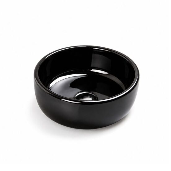 Bacha Baño Gulliart Cuenco Negra 30 cm x 30 cm Negro Brillante