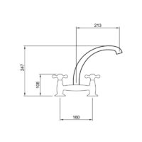 Griferia de Cocina para Mesada Peirano Ares 814/CR Pico Fundido - Imagen 2