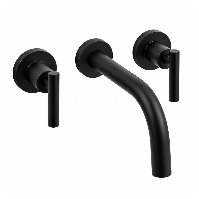 griferia peirano pared adra black Griferia Peirano para lavatorio de pared Adra Black 62-162N - Imagen 1