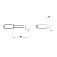 Griferia Peirano para lavatorio de pared Adra Black 62-162N - Imagen 2