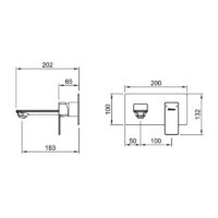 Monocomando Peirano para lavatorio de pared Soria Black 63-192N - Imagen 2
