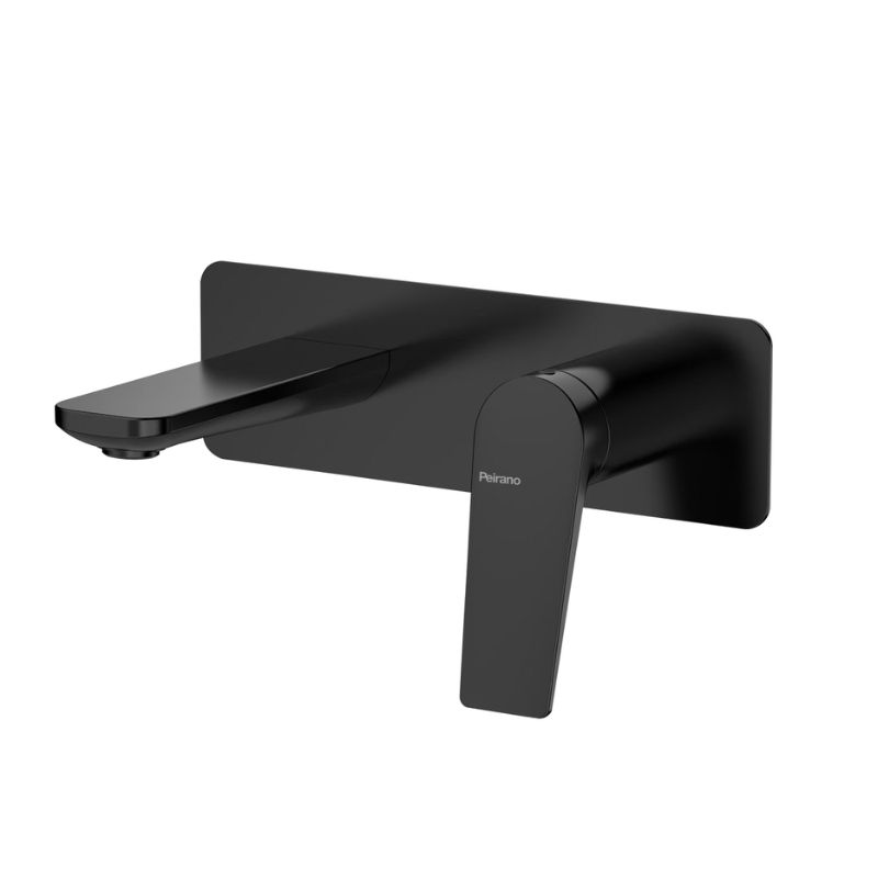 griferia peirano pared wave black Monocomando Peirano para lavatorio de pared Wave Black 63-168N - Imagen 1