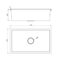 Bacha Simple Peirano 75 x 45 x 22 cm Brushed Gun Metal Negro Mate - Imagen 2