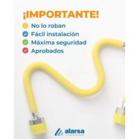 Flexible para Regulador Gas Aprobado 45Cm x 3/4 Alarsa Anti Robo - Imagen 2