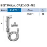 Bidet Practic Js270 Latyn Cromo Manual De Mano Flexible - Imagen 3