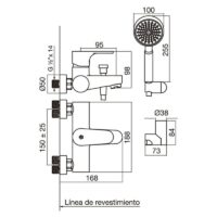 Monocomando FV para bañera y ducha 0310/D3 Dalia - Imagen 2